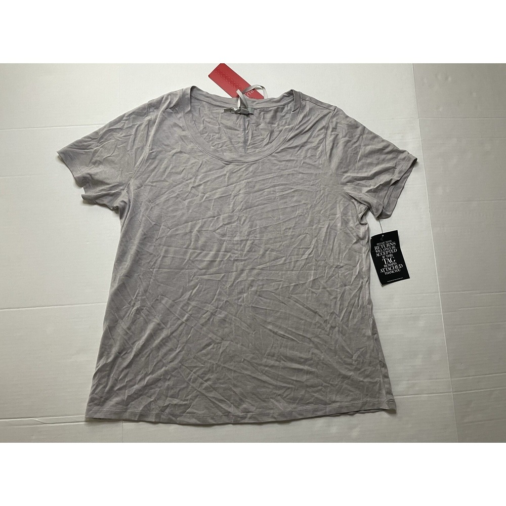 Pure Collection Drapey Jersey T-Shirt In Gray Size US 14-16 NWT